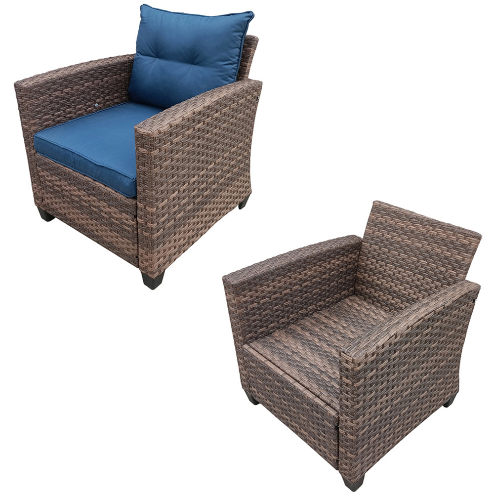 Furniture One 2 Seater Brown Rattan Garden Lounge Set Image 4