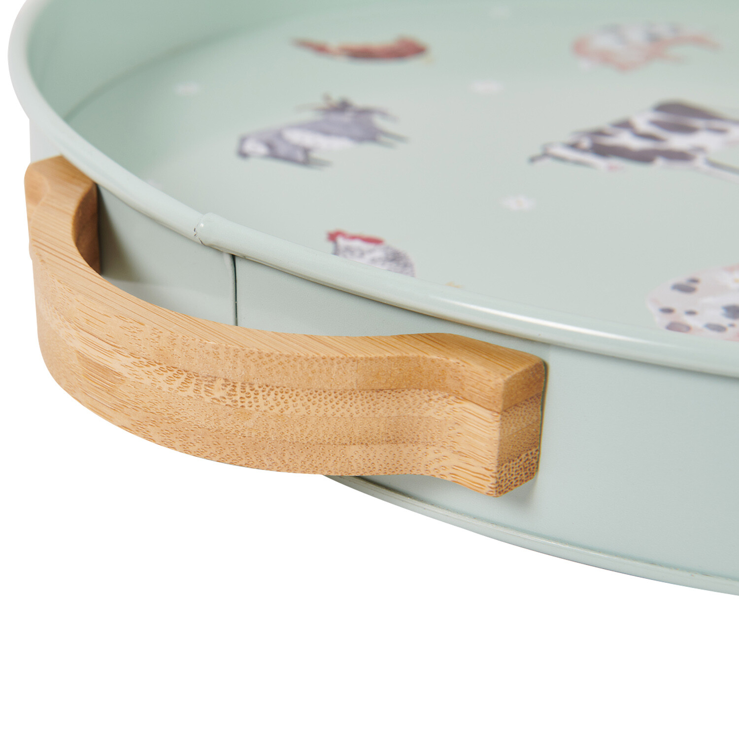 Daisy Farm Tray with Wood Handle - Sage Green Image 5
