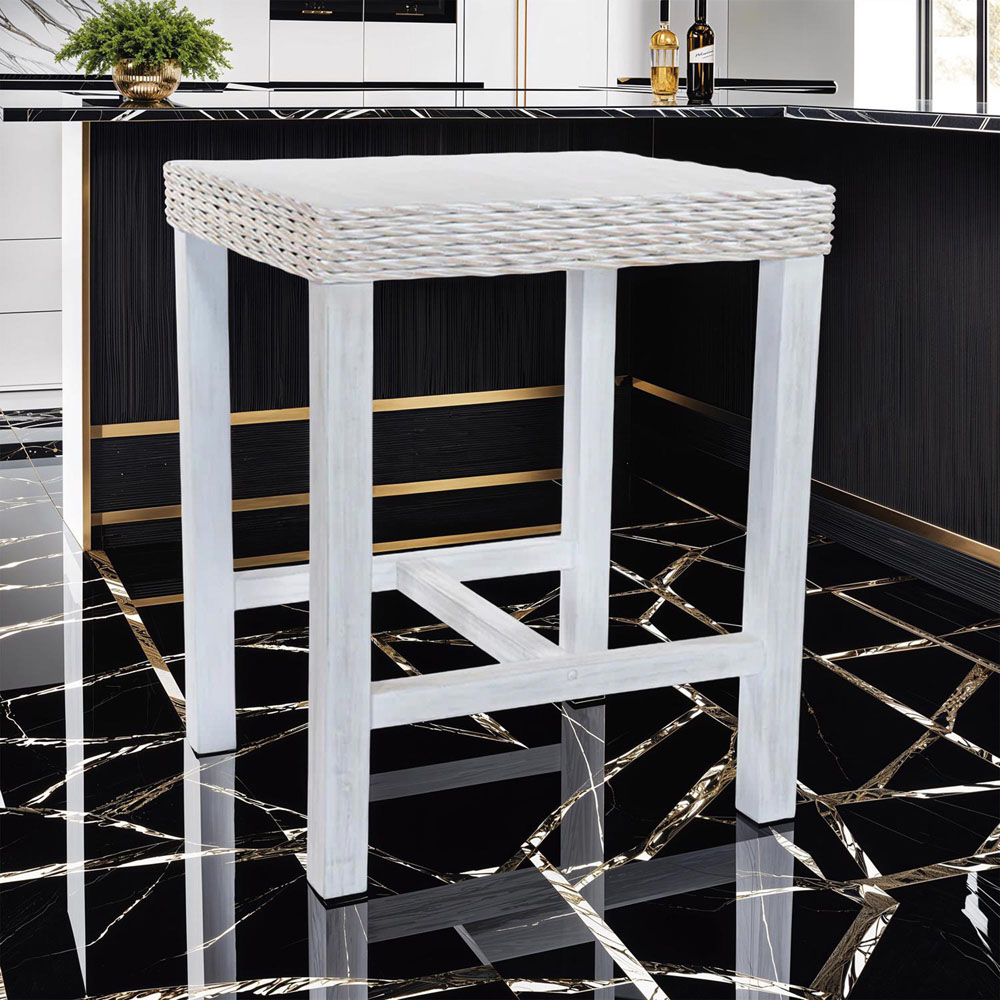 FWStyle Maya White Wash Handmade Bar Table Image 3