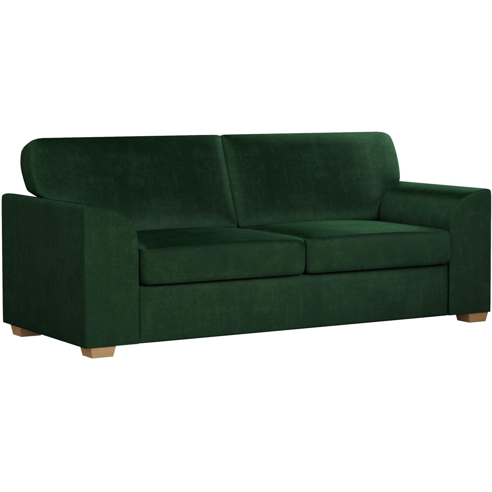 Modo 5 Seater Forest Green Plush Velvet Fixed Back Sofa Set Image 2