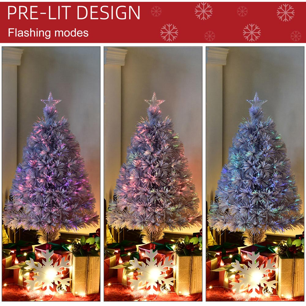 Everglow Fibre Optics White Artificial Christmas Tree 2.5ft Image 5
