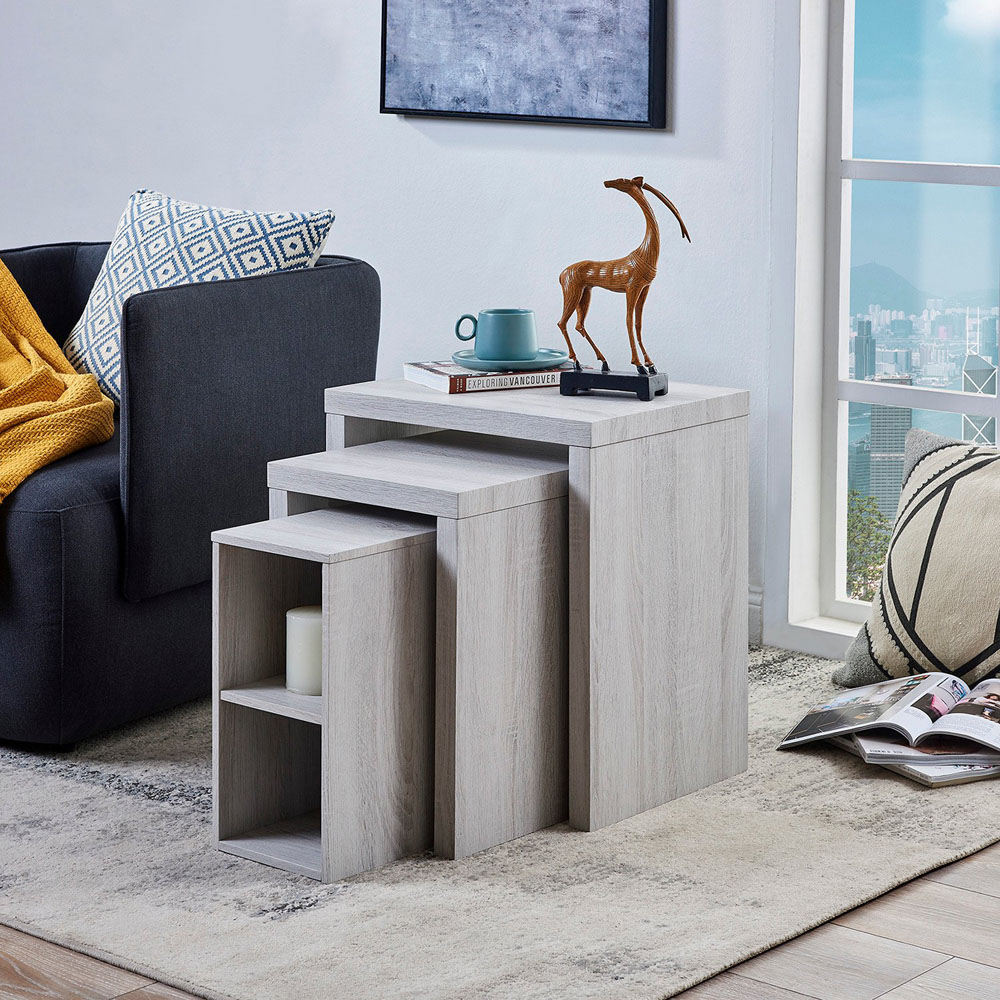 Hartley Nest of Tables - Light Grey Image 5