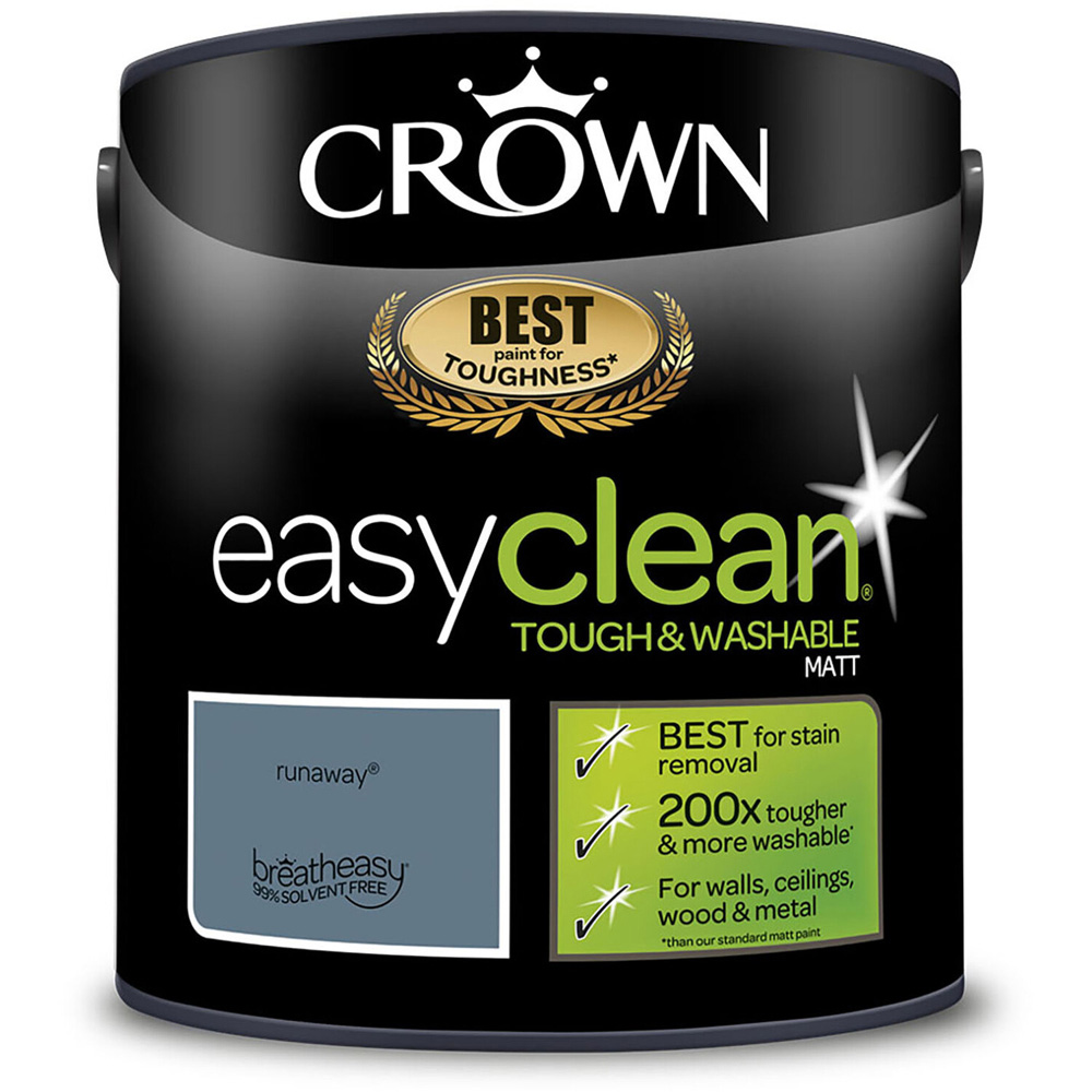 Crown Easyclean Matt Emulsion Paint - Runaway Image 2