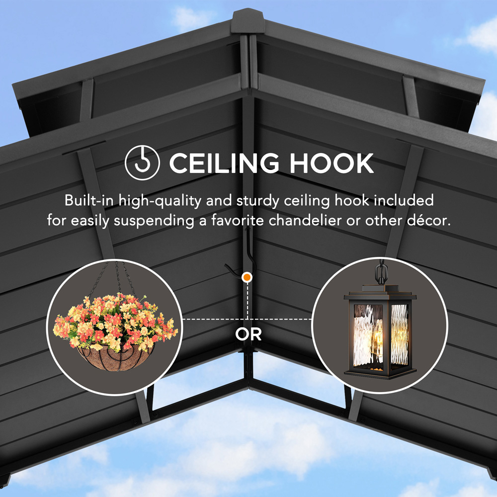 Sunjoy Hanscom 2.4 x 1.53cm Anthracite Steel Frame Gazebo Image 5