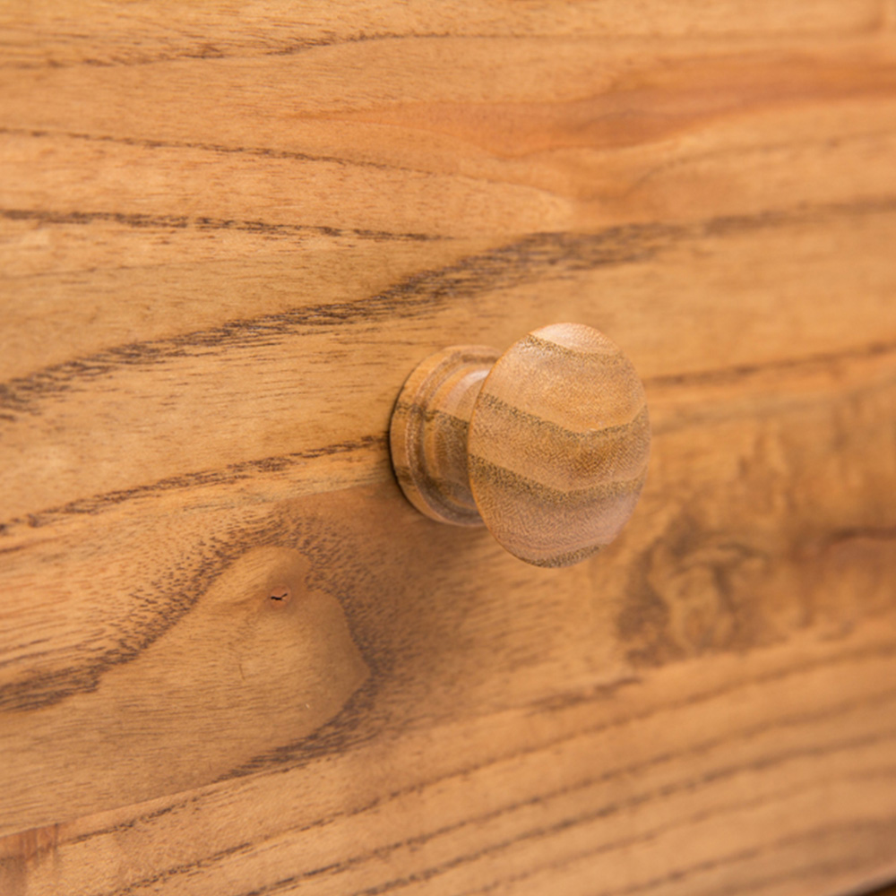 Cabinet Bits Salerno 6 Drawer Brown Wood Knob Chest of Drawers Image 7