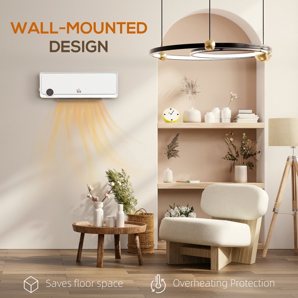 HOMCOM White Downflow Heater 2000W Image 7