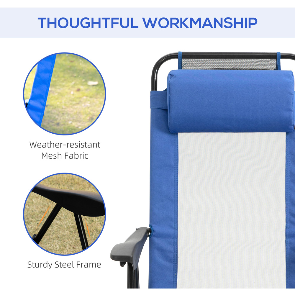 Outsunny Set of 2 Blue Folding Recliner Camping Chair Image 6