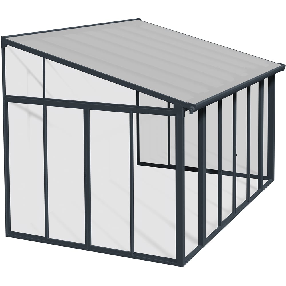 Palram Canopia Sanremo Veranda Grey Clear Sunroom 3 x 4.25ft Image 1