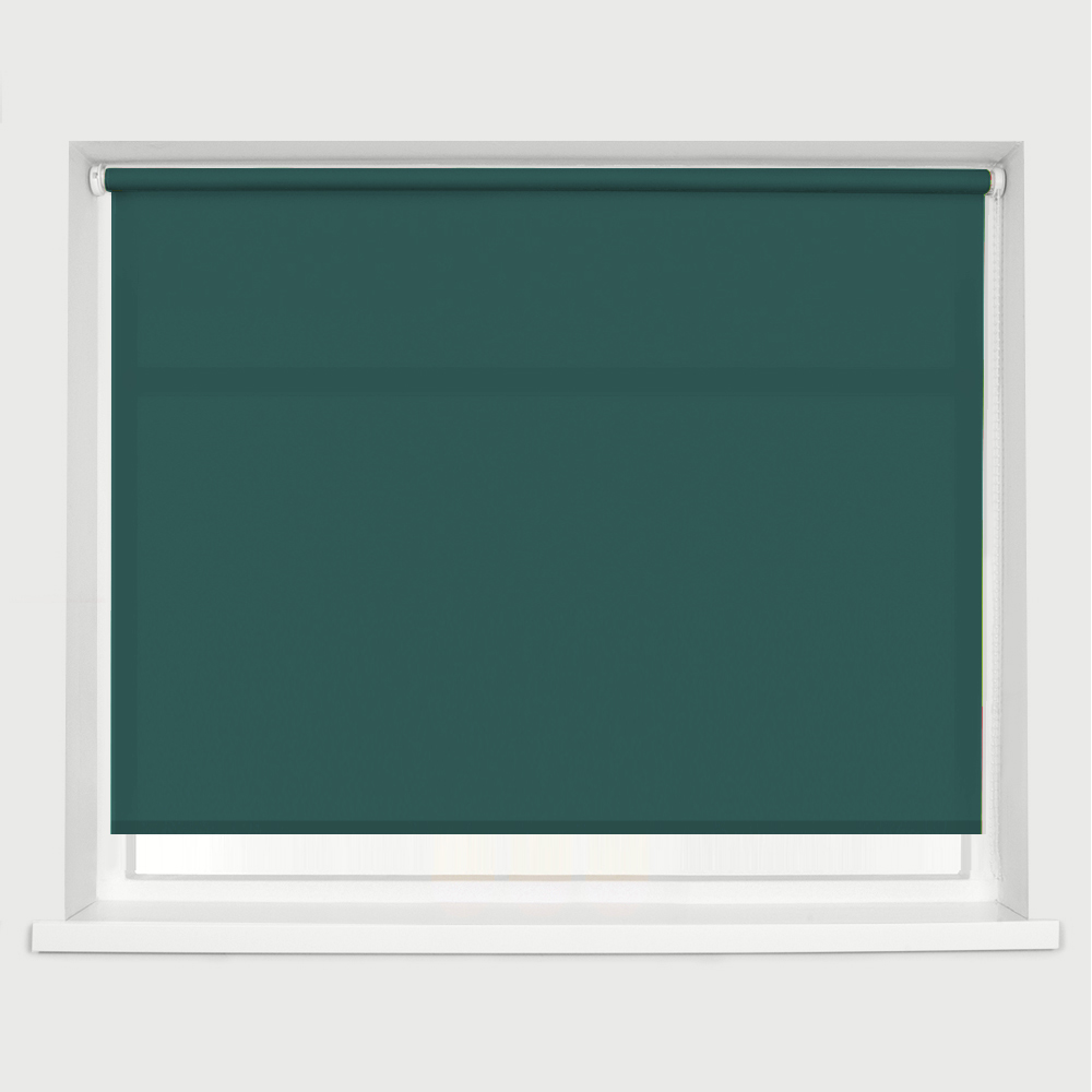 Caecus Straight Edge Roller Blind Teal 210cm Image 1
