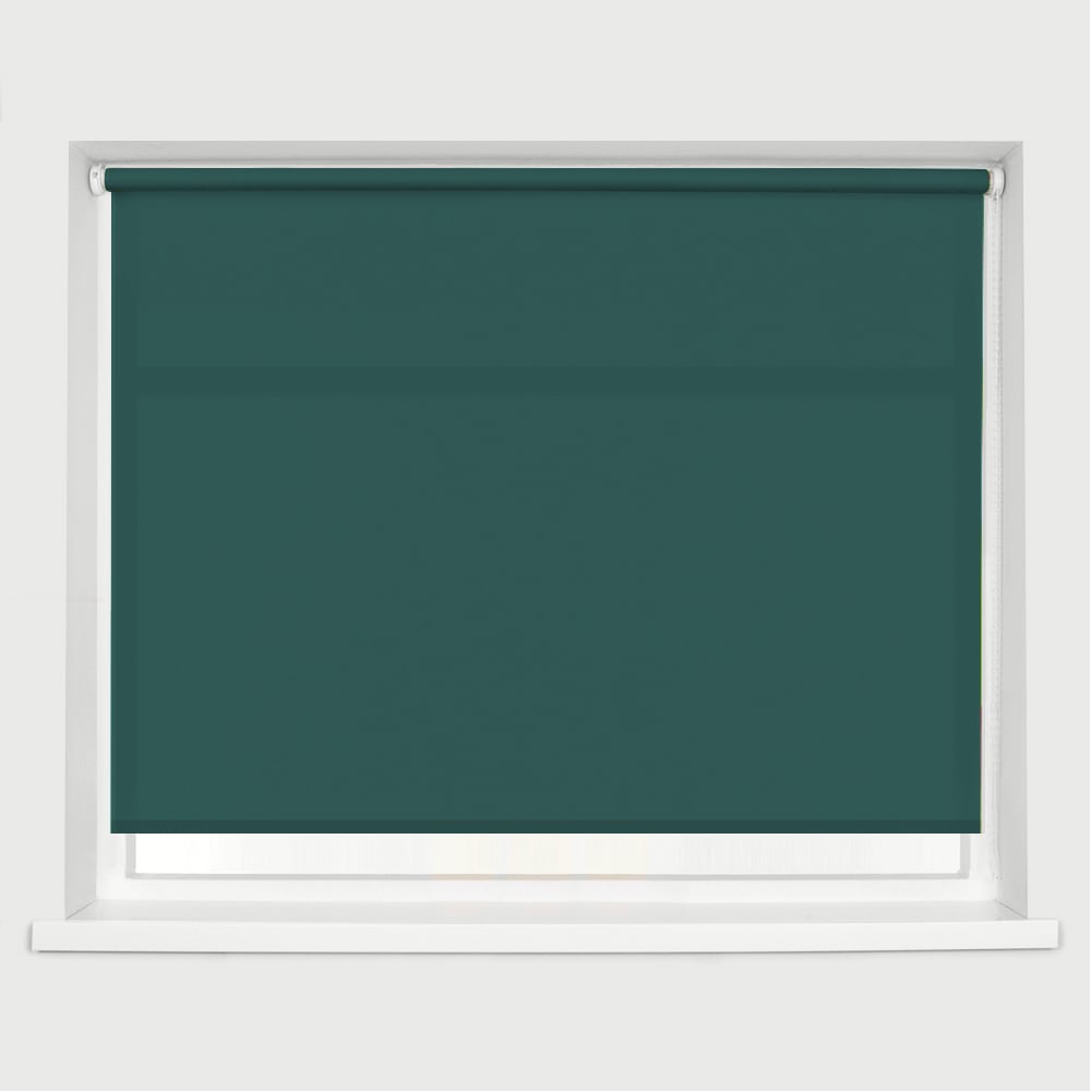Caecus Straight Edge Roller Blind Teal 180cm Image 1