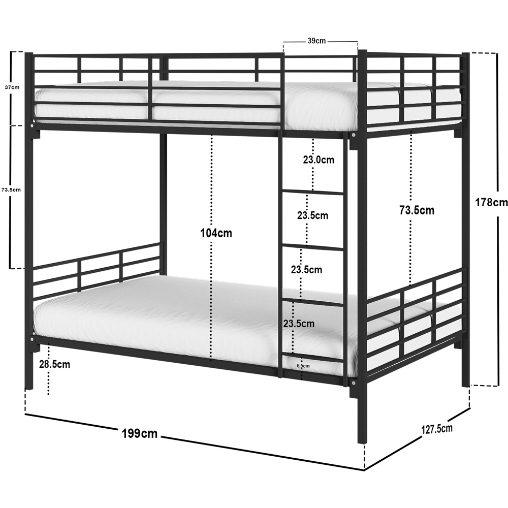 Flair Metayal Small Double Black Bunk Bed Image 5