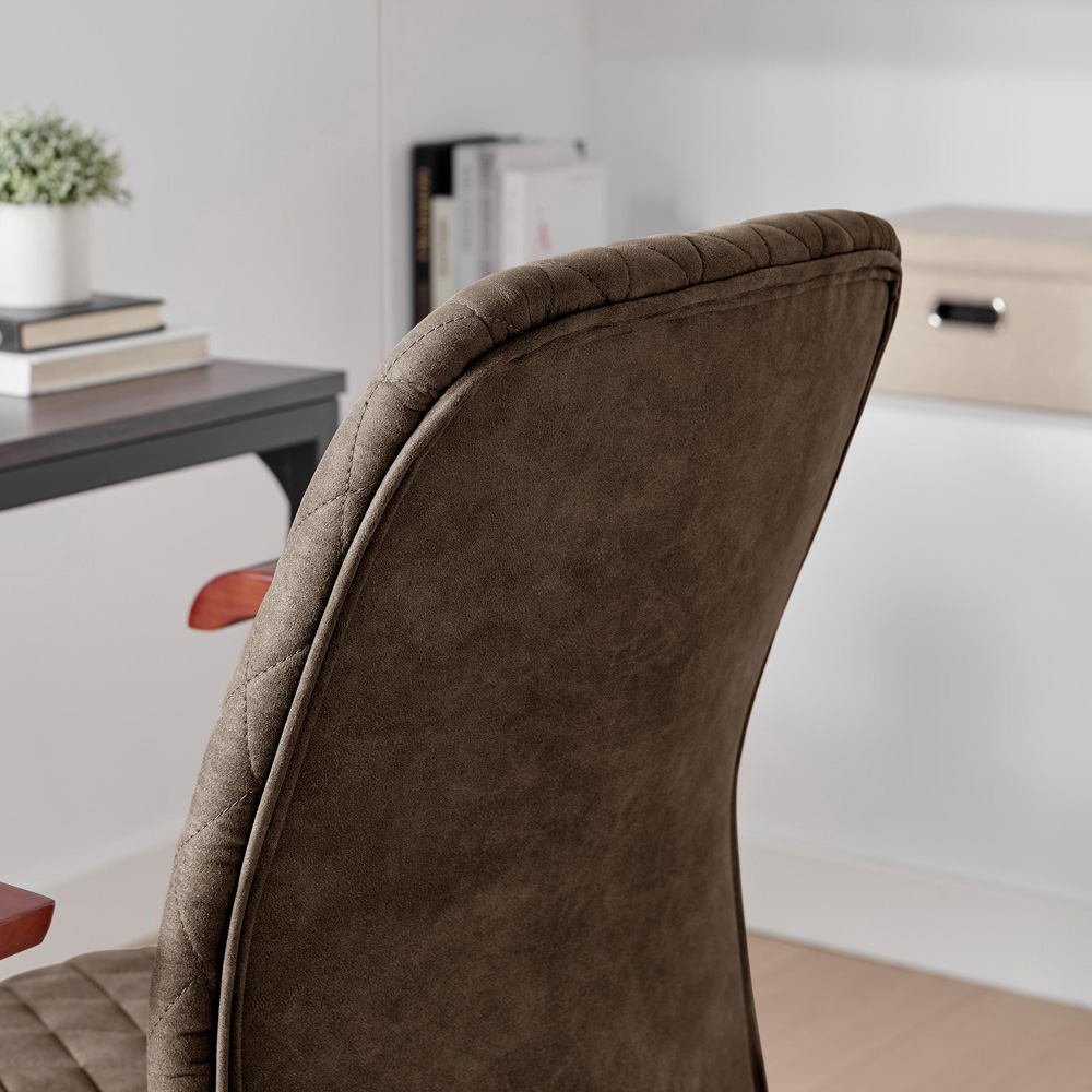 Furniturebox Avant Warm Grey Faux Leather Office Chair Image 5