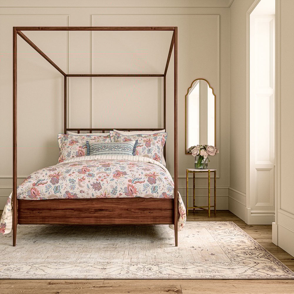 V&A Chintz Reverie King Size Red and Teal Duvet Set Image 5