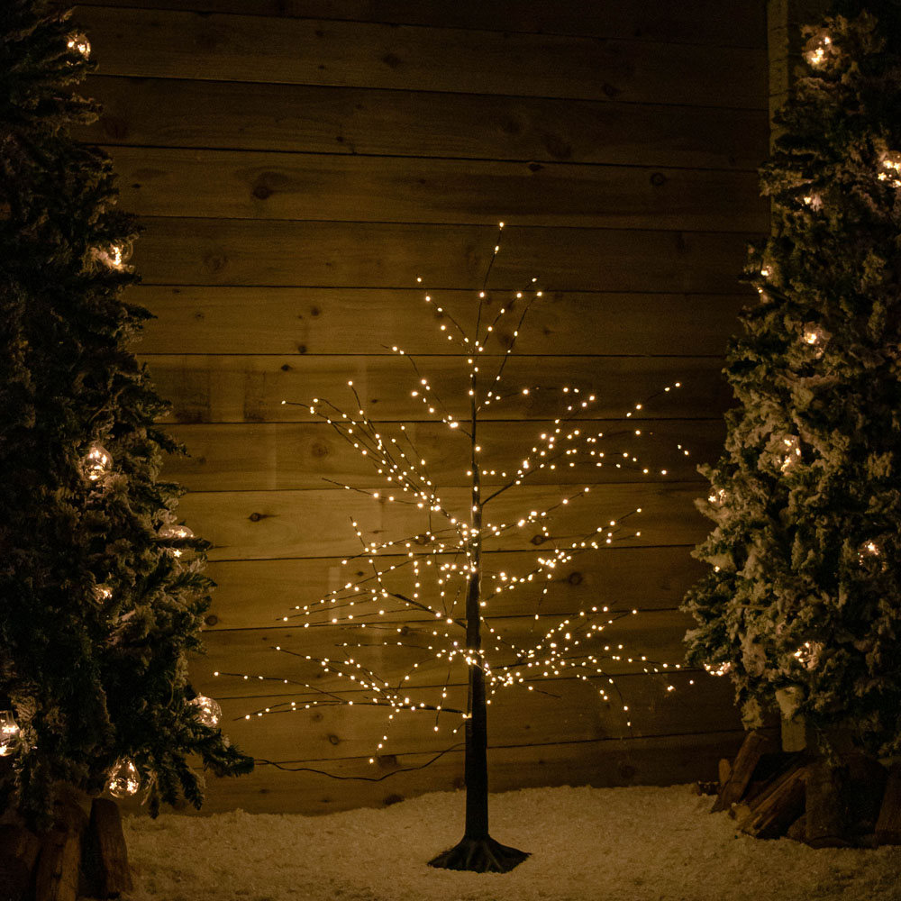 Samuel Alexander Black Micro Dot Warm White LED Pre-Lit Artificial Christmas Tree 4ft Image 8