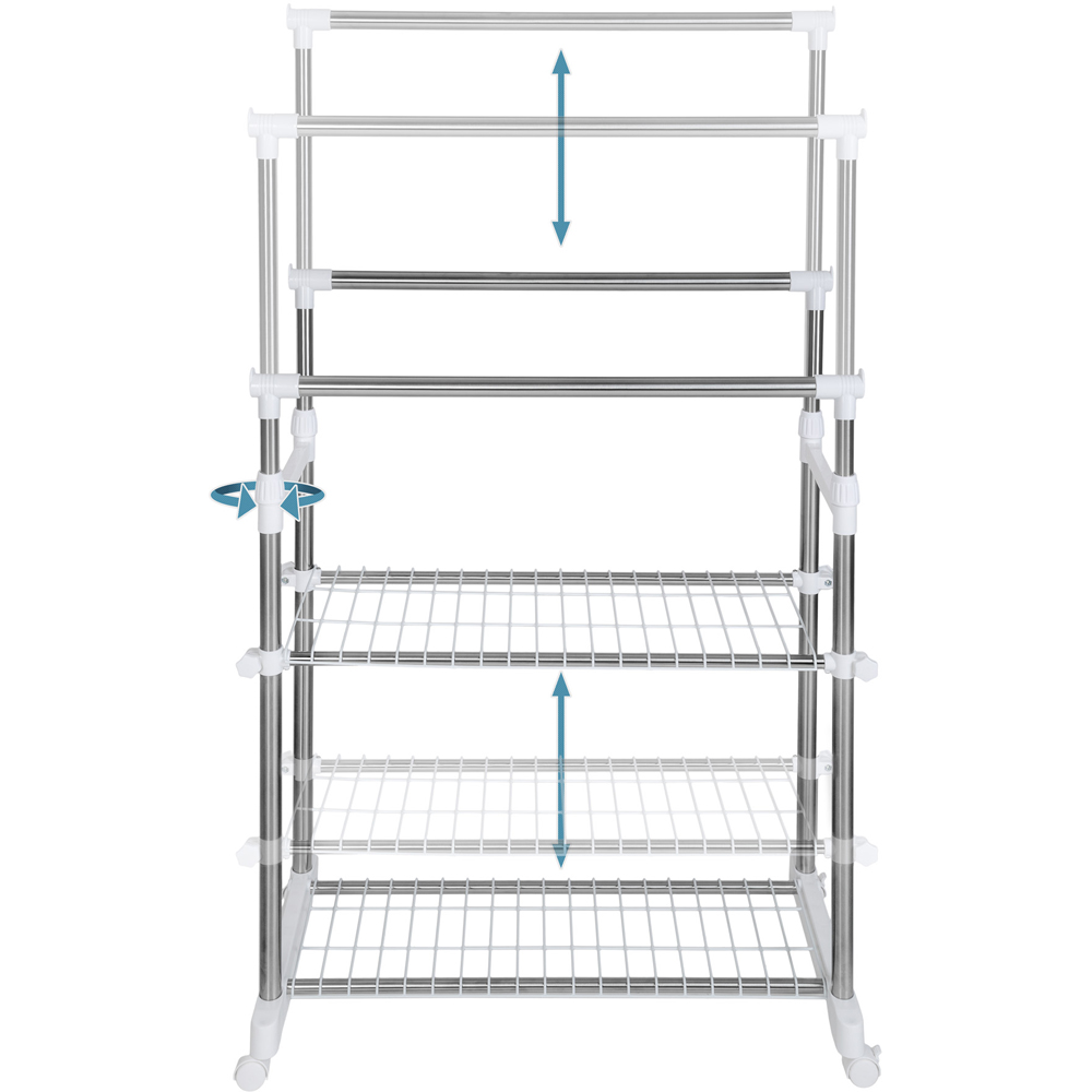 tectake 2 Shelf Height Adjustable Clothes Rail Image 5
