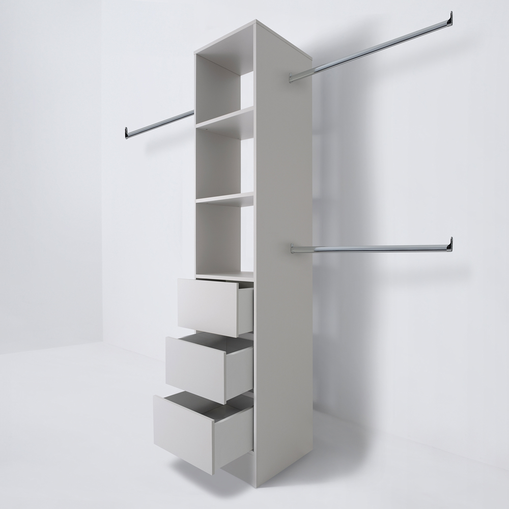 Spacepro 3 Drawer Single Hanger Bar Cashmere Tower Unit 450mm Image 4