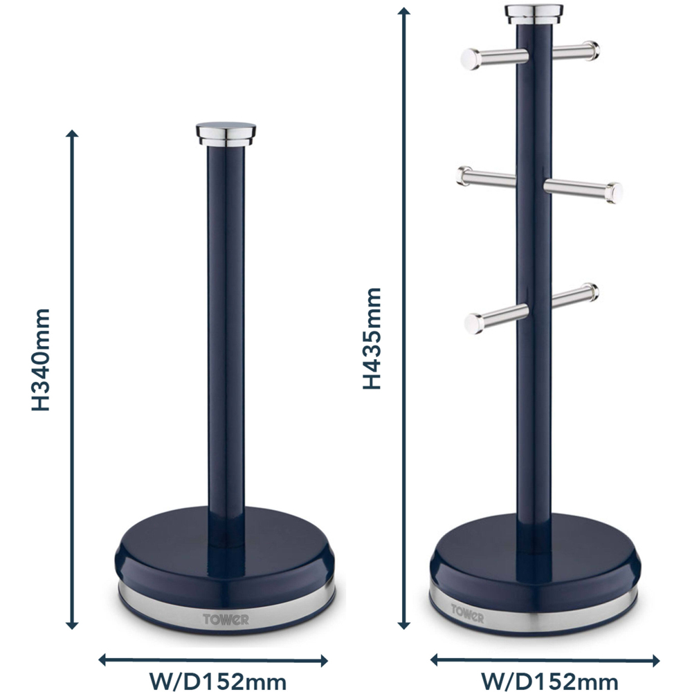 Tower Belle Blue Mug Tree and Towel Pole Set Image 9