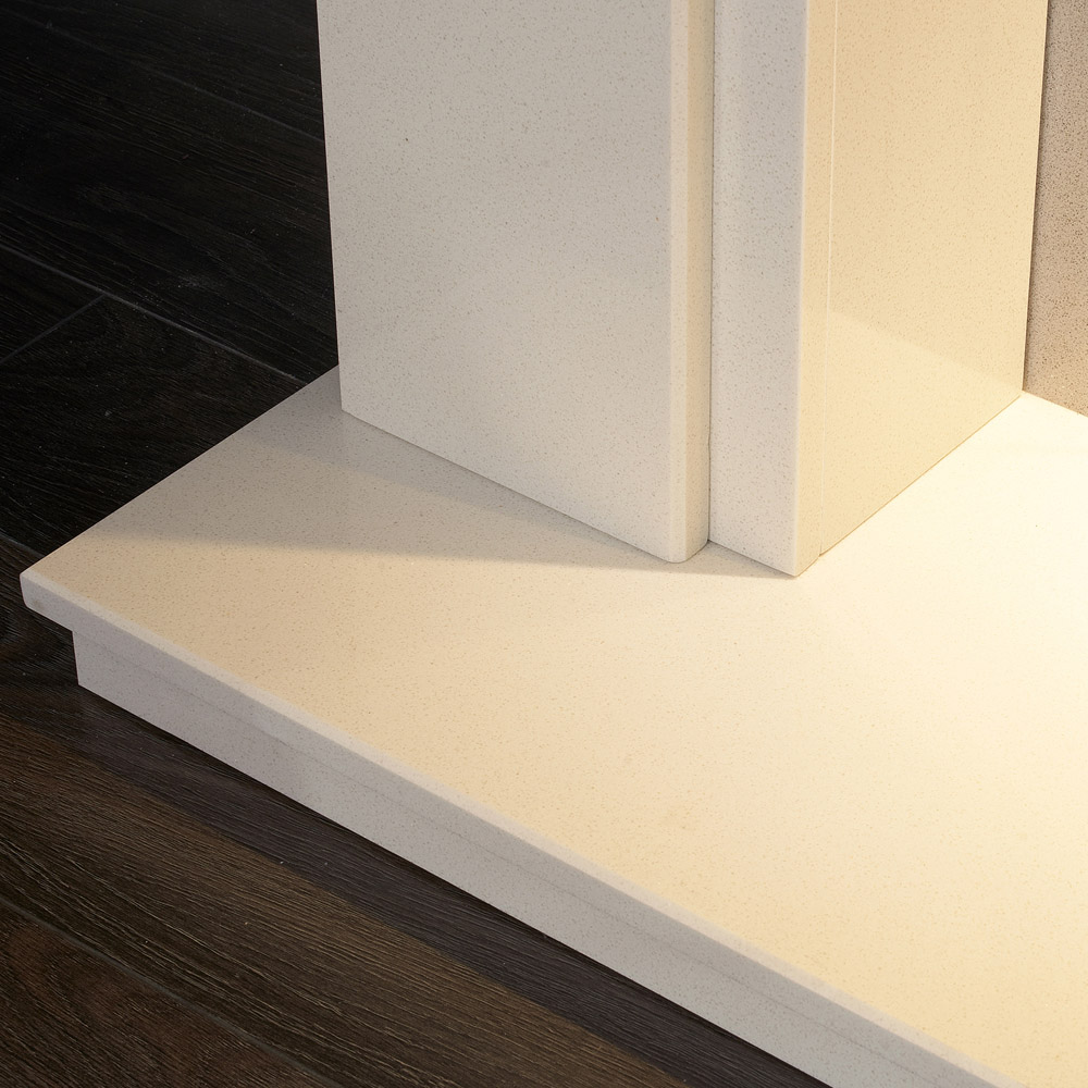 Acantha Larissa White and Grey Fireplace Suite and Black Keston Electric Stove 48 Inch Image 6