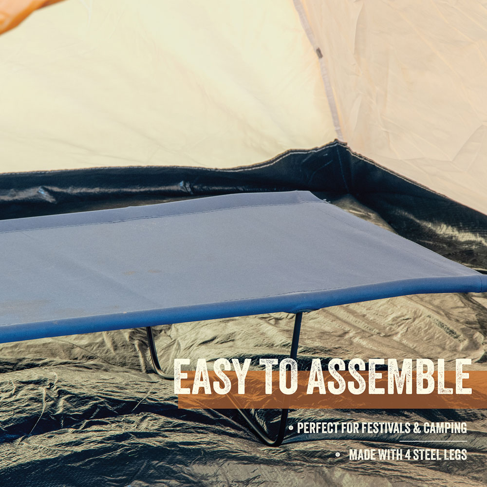 Milestone Camping 4 Legs Blue Folding Camping Bed Image 2