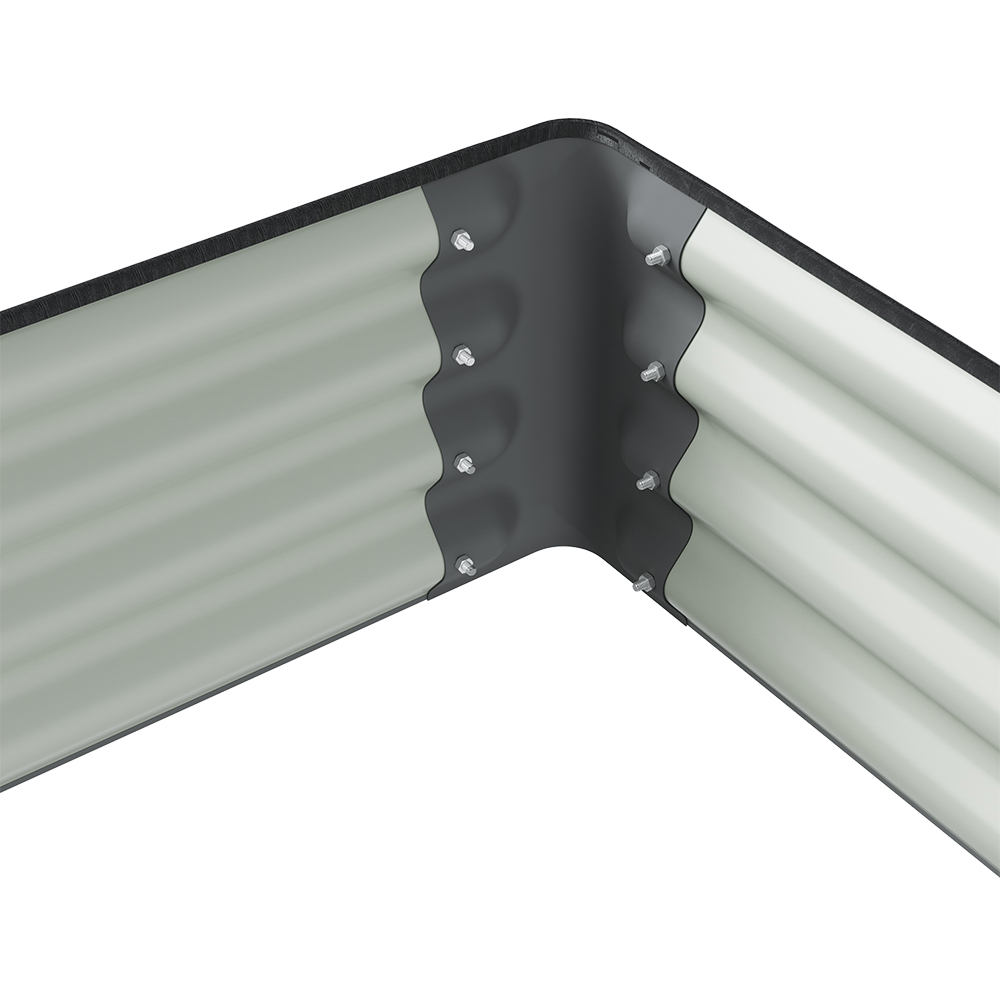 Living and Home Dark Grey Rectangular Galvanised Steel Raised Garden Bed 240 x 90cm Image 3