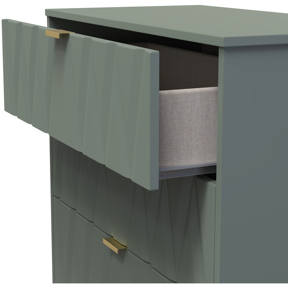 Crowndale Las Vegas 4 Drawer Reed Green Deep Chest of Drawers Ready Assembled Image 6