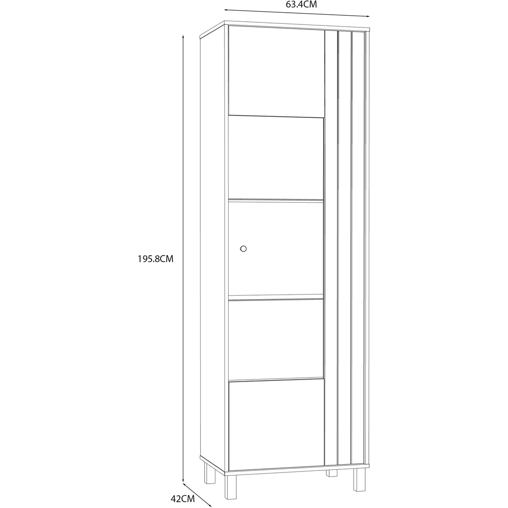 Florence Grafton Single Door Cream and Oak Glass Display Cabinet Image 7