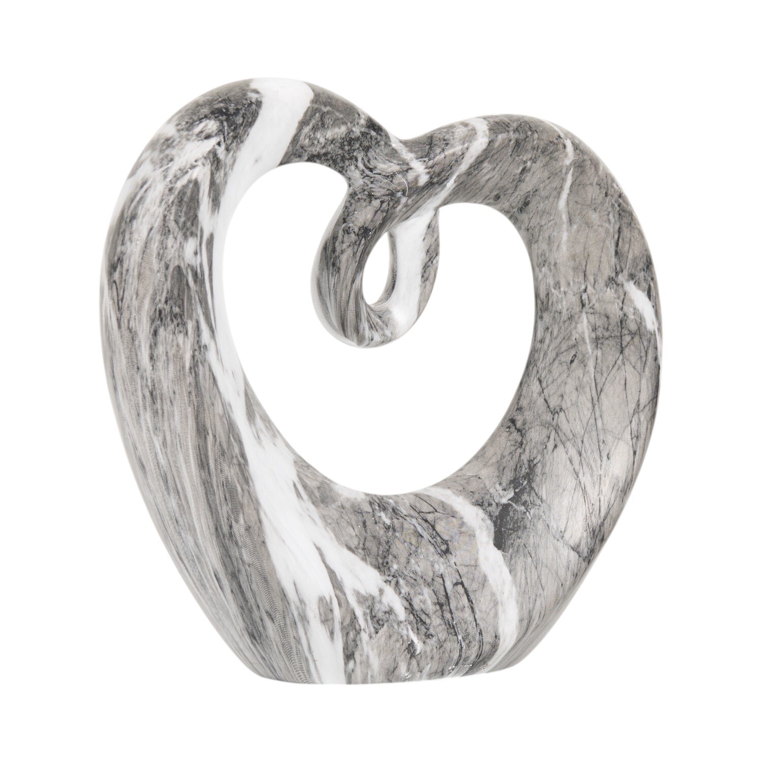 Marble Heart Ornament Grey Image 2