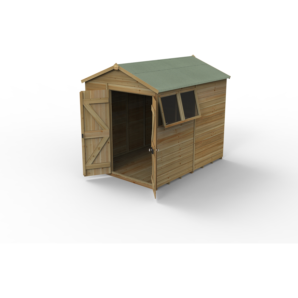 Forest Garden Timberdale 6 x 8ft 2 Opening Apex Shed Image 3