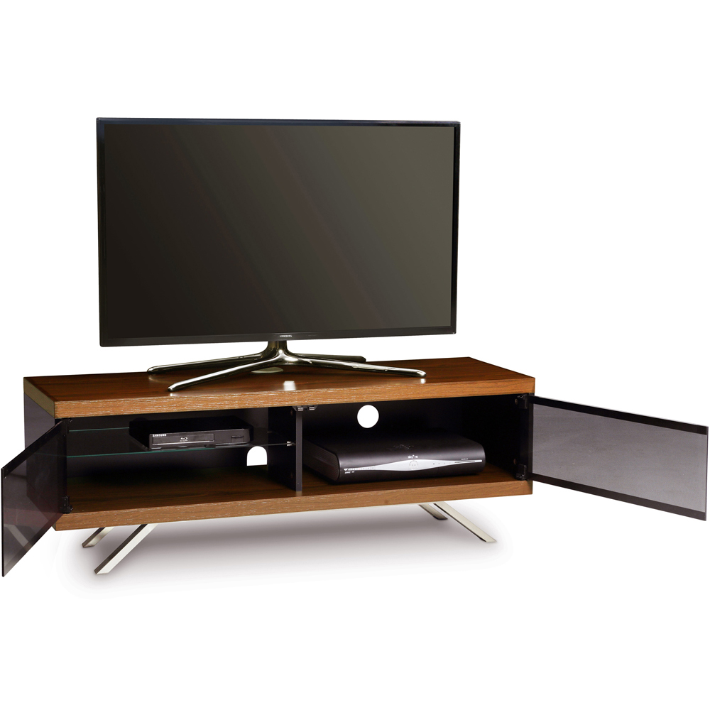 MDA Designs Tucana 1200 Hybrid 2 Door Black and Walnut Complete TV Cabinet Image 6