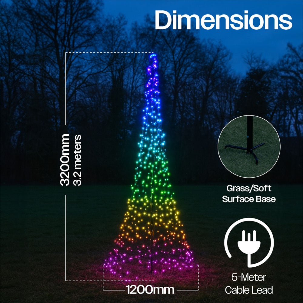 Xmas Haus 735 RGB Micro Seed LED Grass Mounted Flagpole Light Tower 10ft Image 5