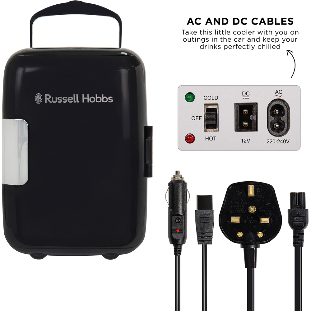 Russell Hobbs RH4CLR1001B Black and Chrome 4L Mini Cooler Image 8