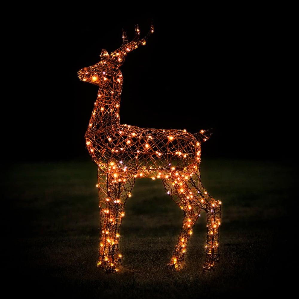 The Christmas Centre 230 LED Brown Wicker Light-Up Stag Reindeer 4ft Image 8