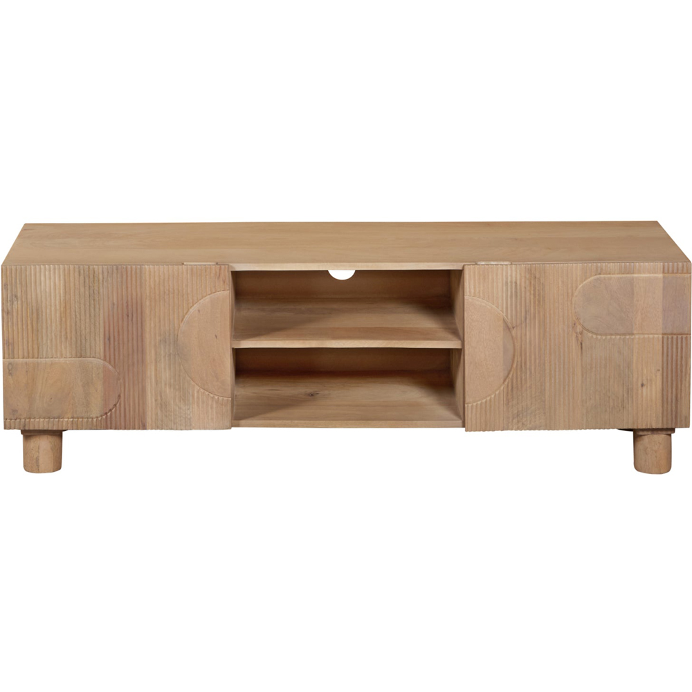 IH Design Ajmer 2 Door 2 Shelf Solid Wood TV Unit Image 2