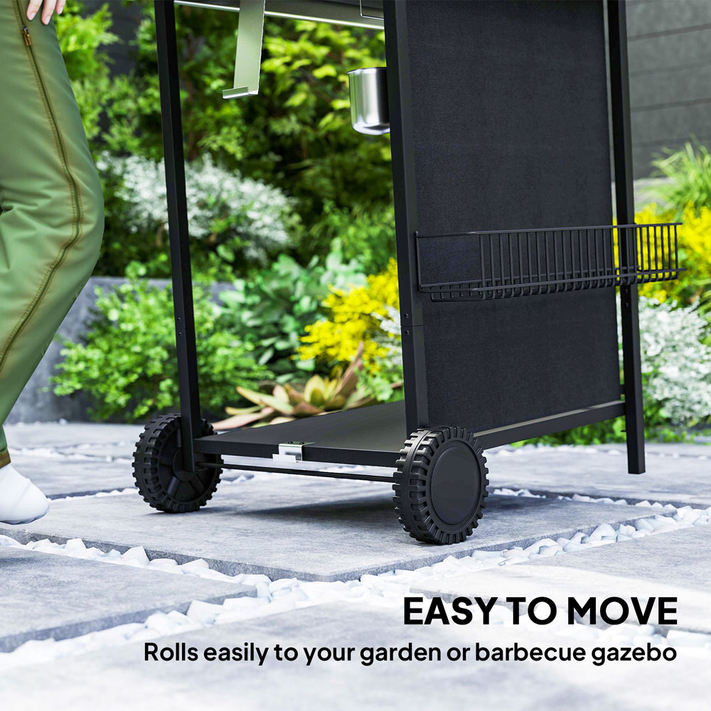 Outsunny Black 4 Burner Gas Barbecue Gas Grill with Lid Image 8