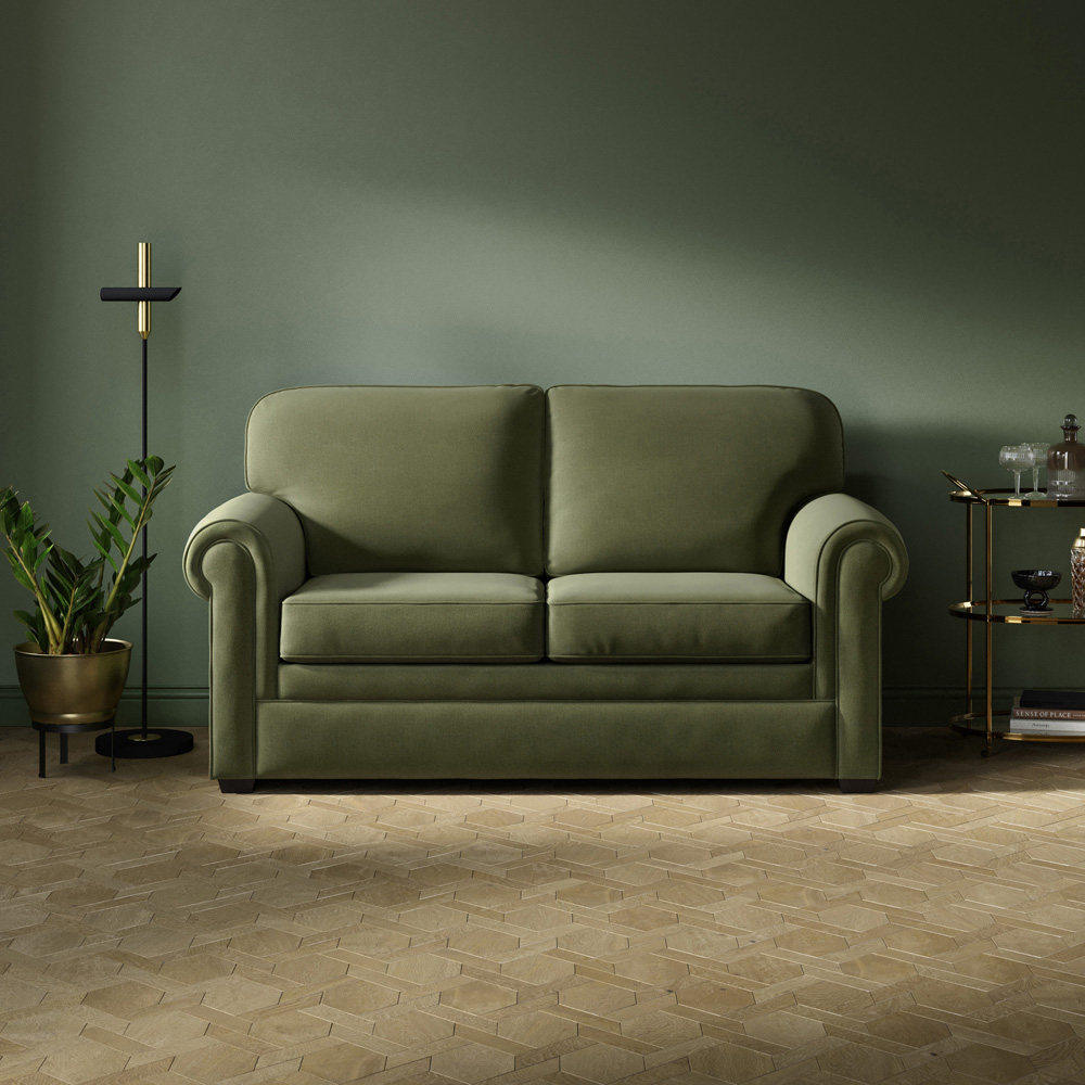 Jay-Be Heritage 2 Seater Luxe Velvet Cedar Sofa Bed with e-Pocket Mattress Image 6