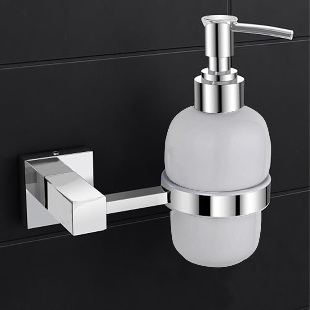 Nes Home Chrome Square Hand Soap Bottle Dispenser Image 2