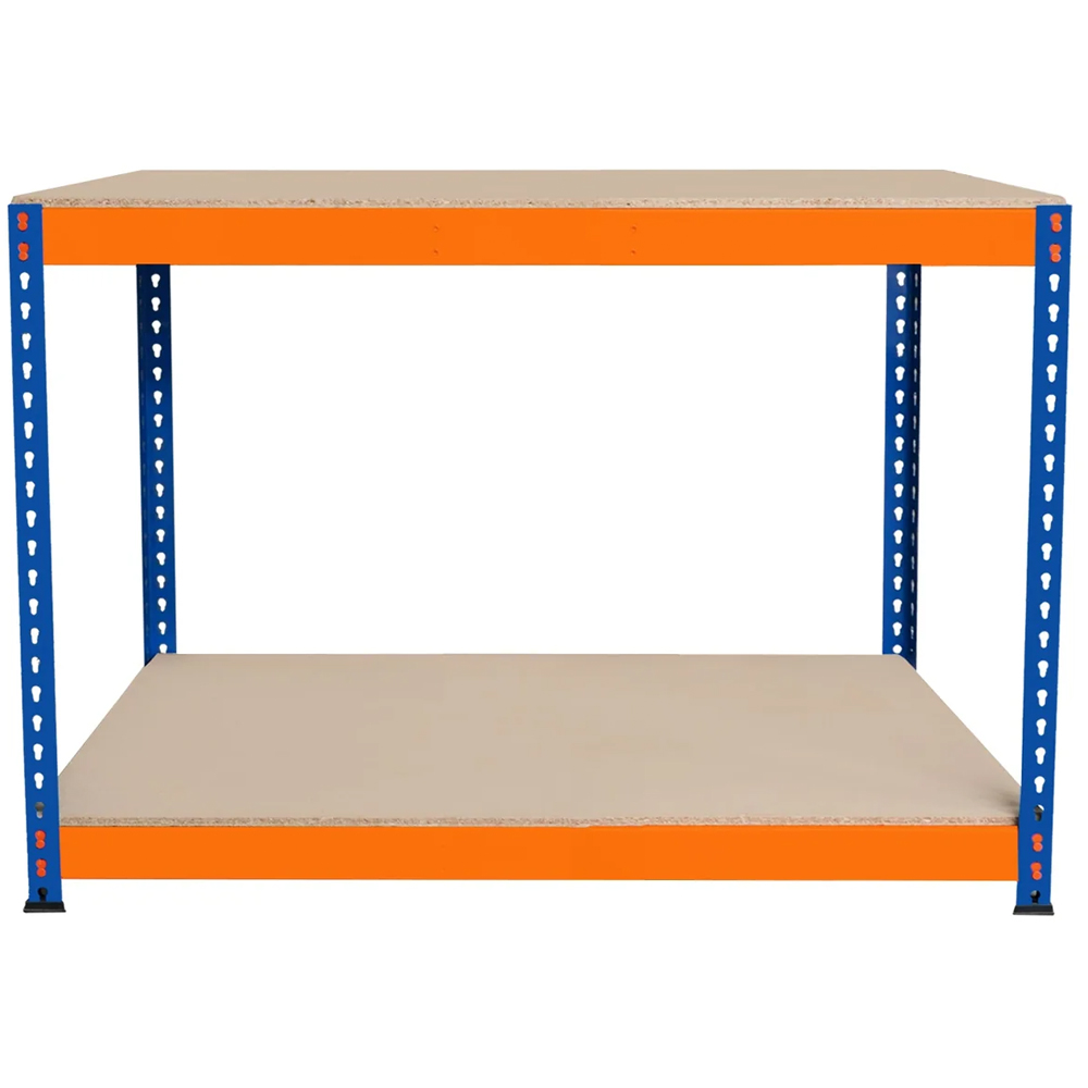 MonsterShop S-Rax 2 Shelf Blue and Orange Workbench 120 x 60cm Image 3