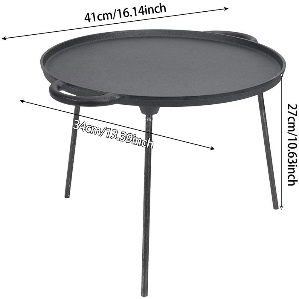 Living and Home Cast Iron Griddle Pan with Removable Legs Image 8