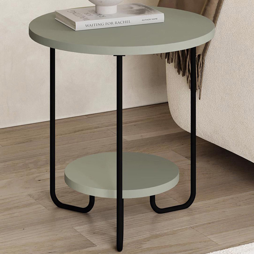FWStyle Corro 2 Tier Ash Green Side Table Image 1