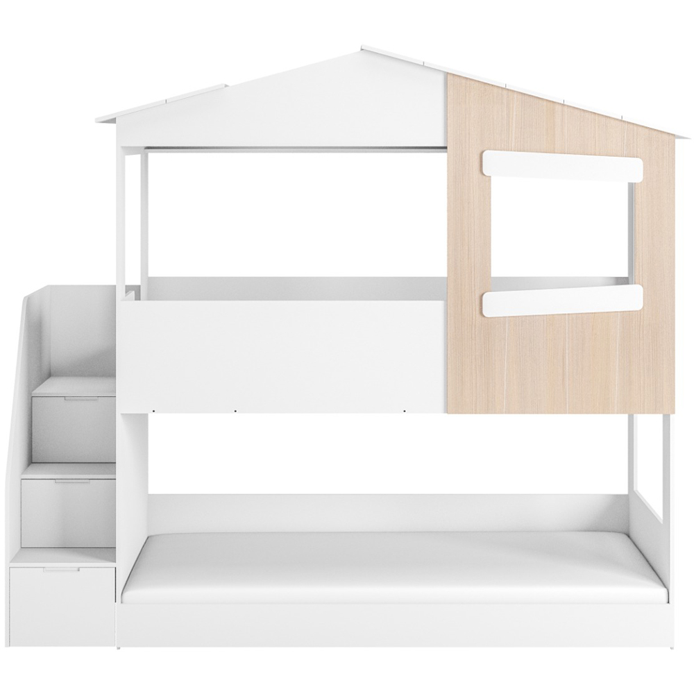 Flair Dreamland White and Oak Play House Staircase Bunk Bed Image 3