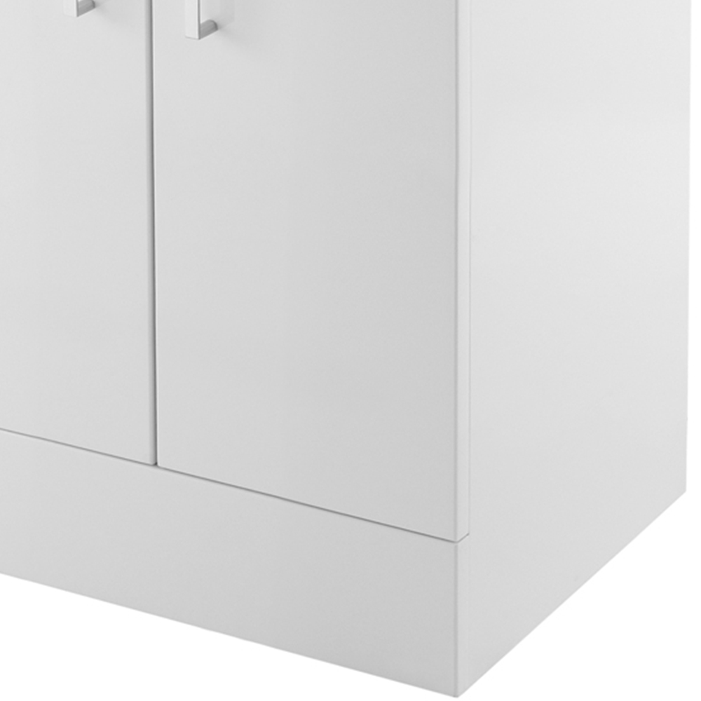 nuie Eden 2 Door Gloss White Floor Standing Vanity Unit with Mid-Edge Basin 500mm Image 3