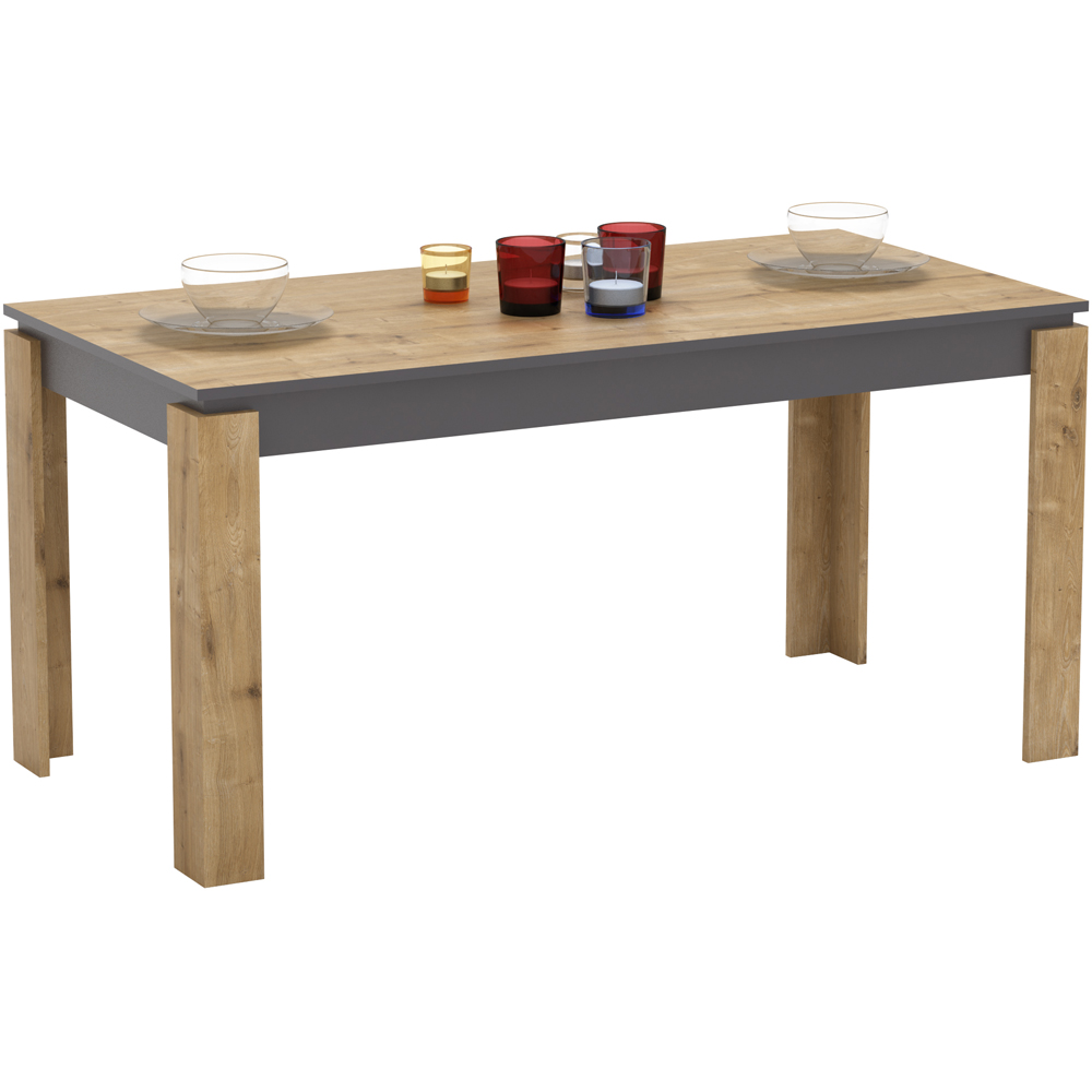 Decorotika Manhattan 6 Seater Dining Table Oak Image 3