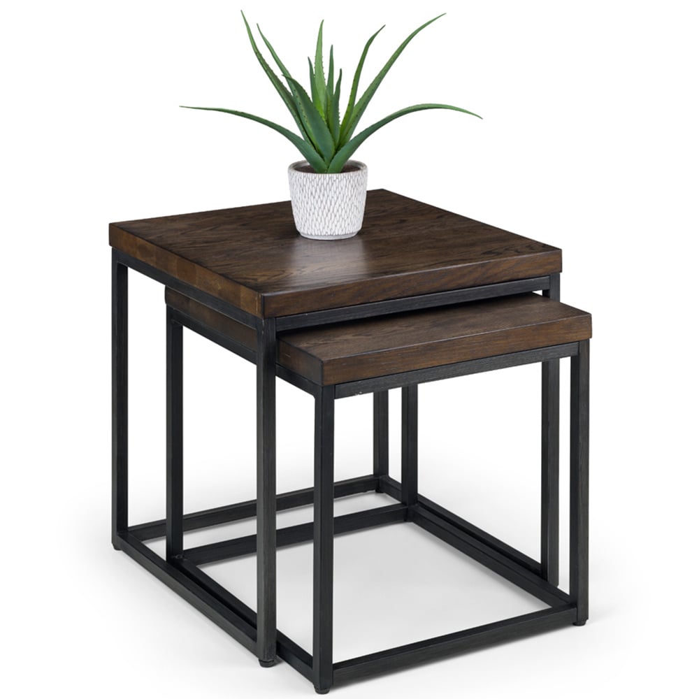 Julian Bowen Brooklyn Dark Oak Nest of Tables Set of 2 Image 2