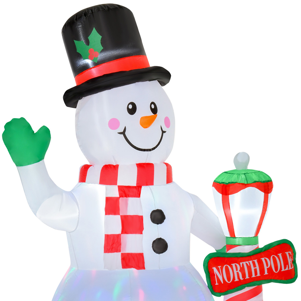 Everglow LED Inflatable Christmas Snowman with Street Lamp Decoration 7.8ft Image 3