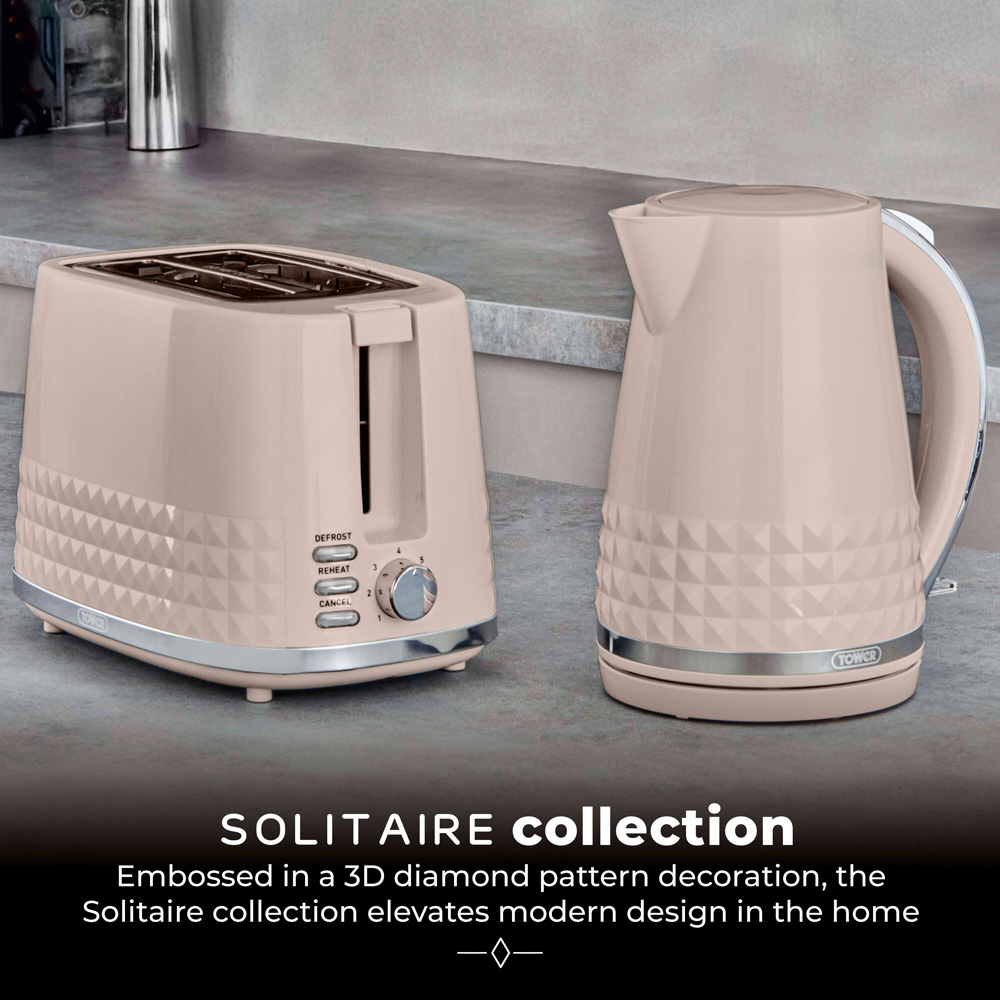 Tower Solitaire EEJB255 Latte 2 Slice Toaster 1.5L Kettle and 6L Air Fryer Bundle Image 3