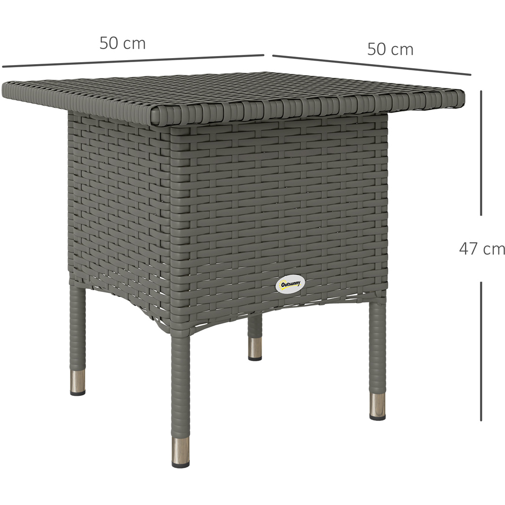 Outsunny Grey Rattan Outdoor Coffee Table Image 9