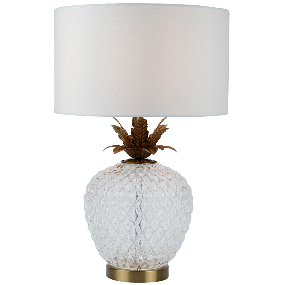 Pineapple Table Lamp3 - White and Gold Image 2