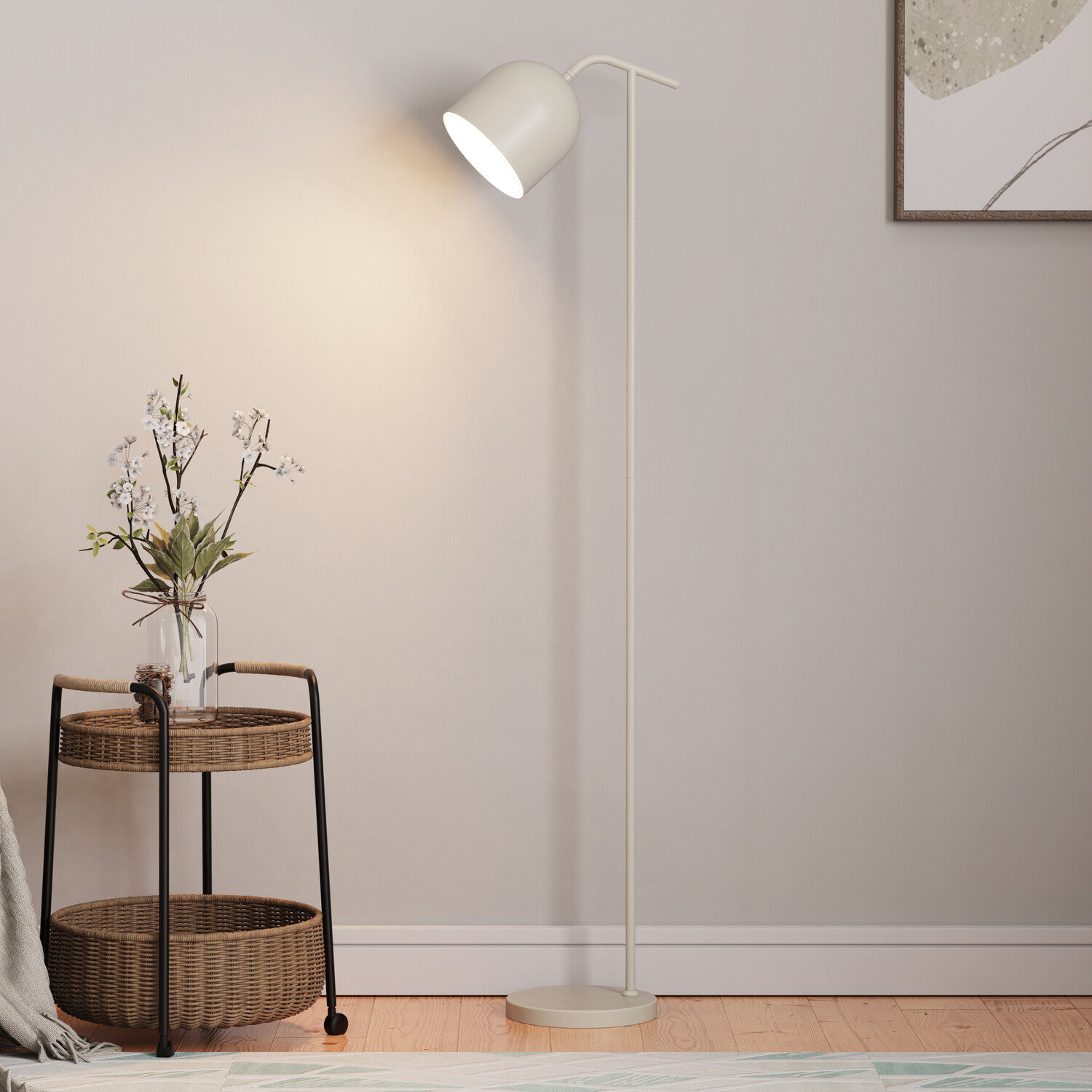 Tia Floor Lamp Black or Cream Image 1