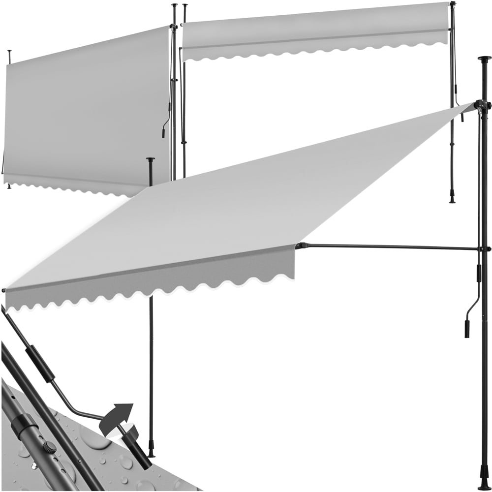tectake Light Grey Retractable Awning 3.5 x 1.8m Image 2