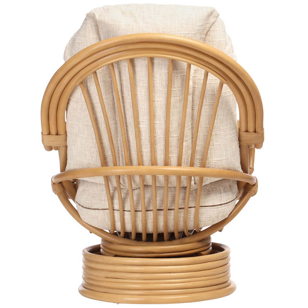 Desser Furniture Centurion Natural Rattan and Cotton Cream Rocking Swivel Chair Image 5